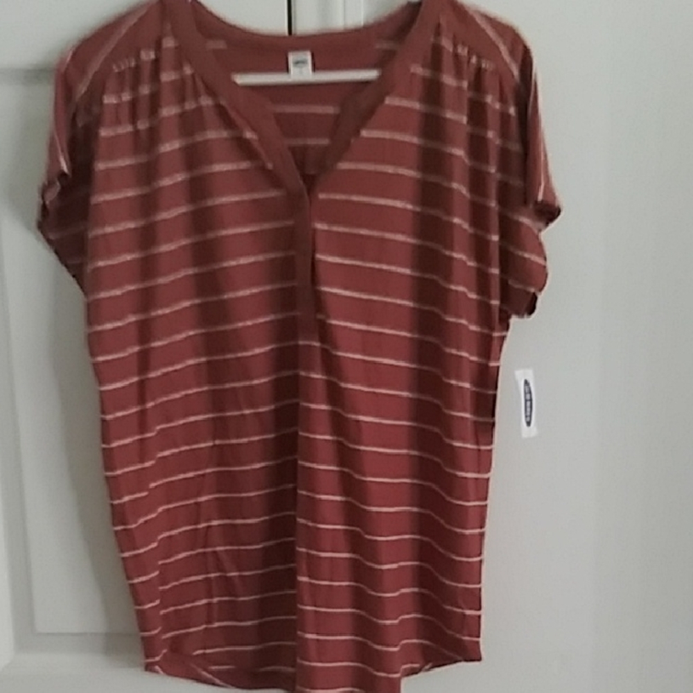 NWT. Old Navy Striped Cap Sleeve Relaxed T-Shirt.
